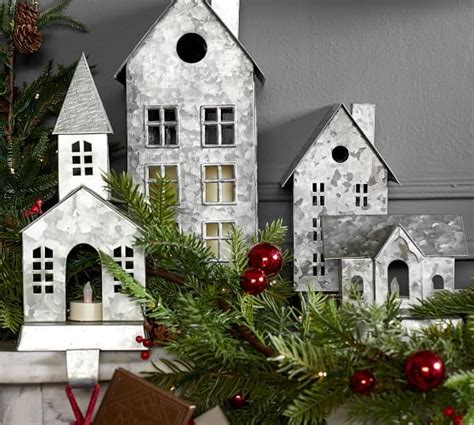 Metal Decorative Houses for Holiday Decor 